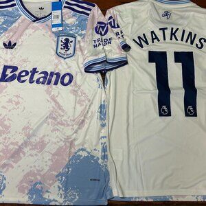 ENGLAND Premier AFC ASTON VILLA OLLIE WATKINS FC JERSEY Sz M,L,XL,2XL by Adidas